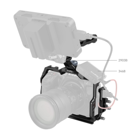 SmallRig 3941B - zestaw, klatka, uchwyt górny i zacisk kablowy do Nikon Z8 - przykład użycia